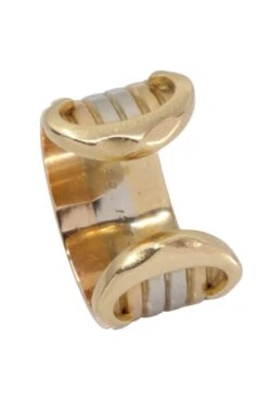 Bague CARTIER "Double C" En Or Jaune, Or Gris Et Or Blanc -Castafiore Boutique bague cartier double c en or jaune or gris et or blanc 652658