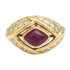 Miller Bague Cartier En Or Jaune, Diamants Et Rubis