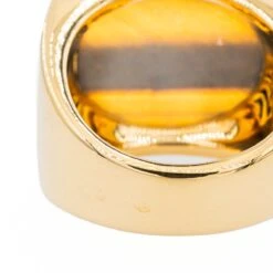 Bague CARTIER, "Yjing",en Or Jaune Et Œil De Tigre -Castafiore Boutique bague cartier yjing en or jaune et oeil de tigre 493509