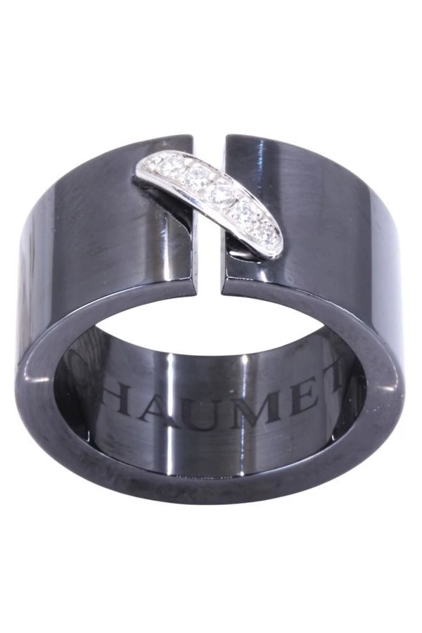 Bague CHAUMET, "Lien" En Or Blanc, Céramique Et Diamants 3 Bague CHAUMET, "Lien" En Or Blanc, Céramique Et Diamants – Image 3