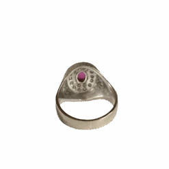 Bague Chevalière En Or Gris, Rubis Et Diamant -Castafiore Boutique bague chevaliere en or gris rubis et diamant 611040