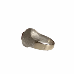 Bague Chevalière En Or Gris, Rubis Et Diamant -Castafiore Boutique bague chevaliere en or gris rubis et diamant 881218