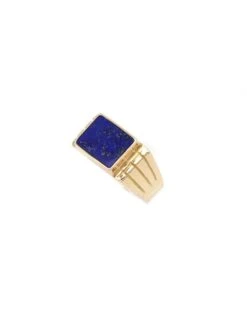 Bague Chevalière En Or Jaune Et Lapis-lazuli -Castafiore Boutique bague chevaliere en or jaune et lapis lazuli 951900
