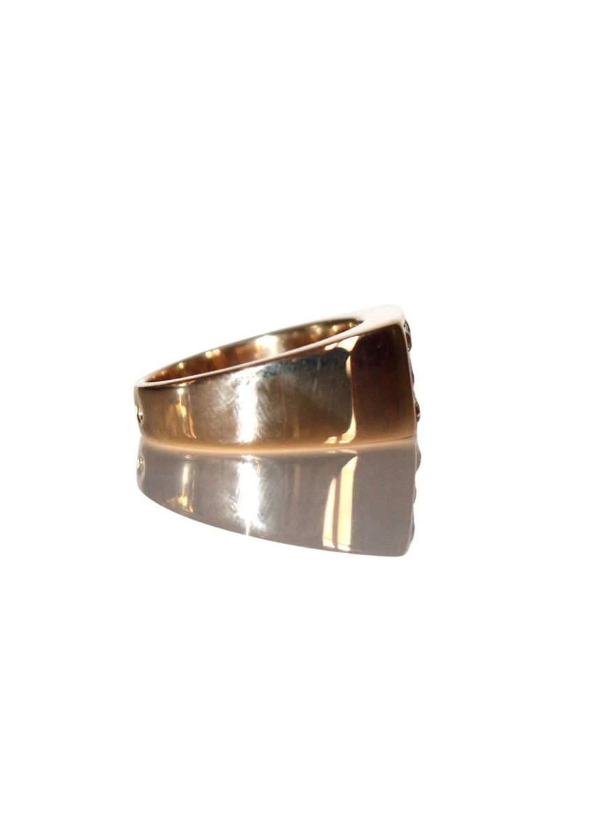 Bague Chevalière En Or Jaune, Rubis Et Diamants 5 Bague Chevalière En Or Jaune, Rubis Et Diamants – Image 5