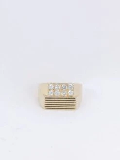 Bague Chevalière Vintage En Or Et Diamants