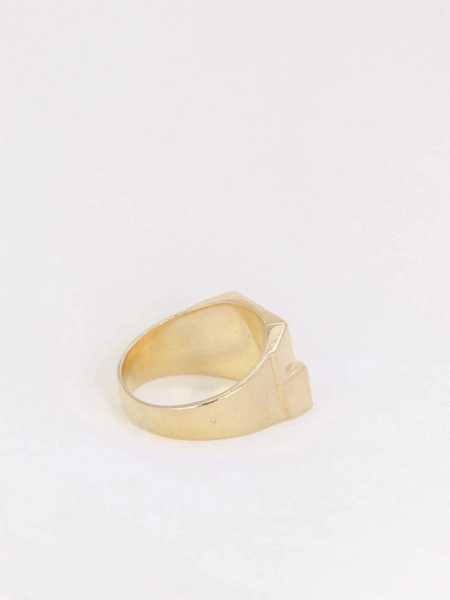 Bague Chevalière Vintage En Or Et Diamants 6 Bague Chevalière Vintage En Or Et Diamants – Image 6