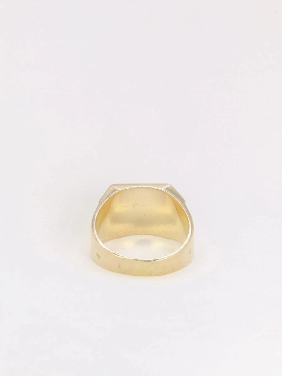 Bague Chevalière Vintage En Or Et Diamants 5 Bague Chevalière Vintage En Or Et Diamants – Image 5