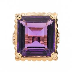 Bague Cocktail En Or Rose Et Améthyste