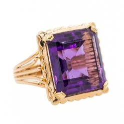 Bague Cocktail En Or Rose Et Améthyste -Castafiore Boutique bague cocktail en or rose et amethyste 898227