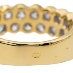 Bague Demi Alliance En Or Jaune, Blanc, Et Diamant -Castafiore Boutique bague demi alliance en or jaune blanc et diamant 991866