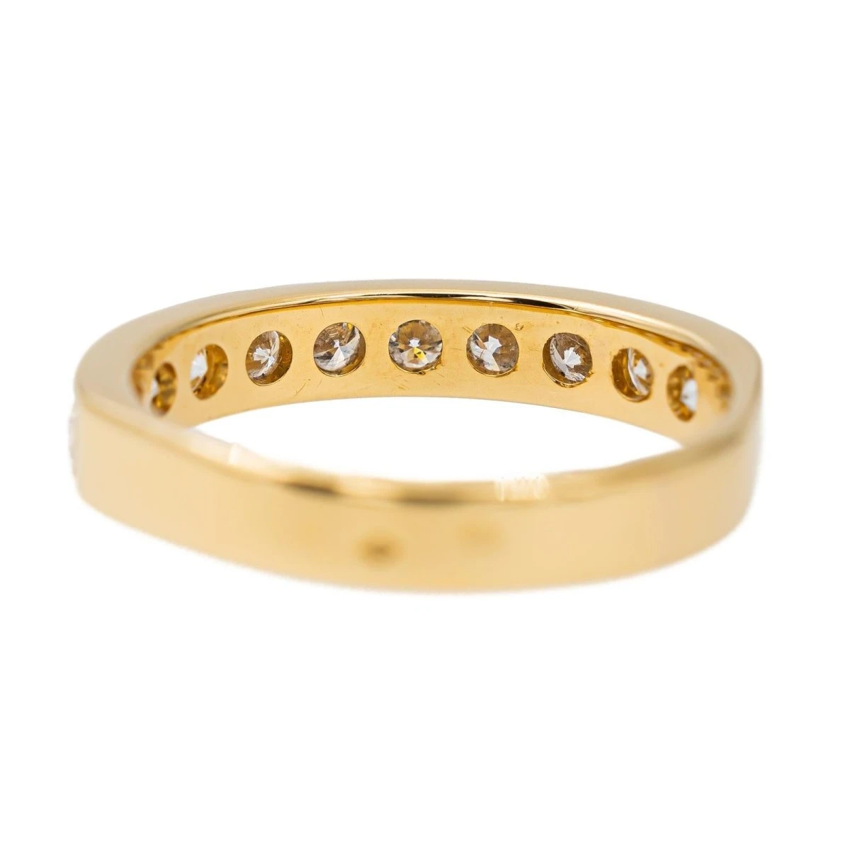 Bague Demi Alliance En Or Jaune Et Diamant 6 Bague Demi Alliance En Or Jaune Et Diamant – Image 6