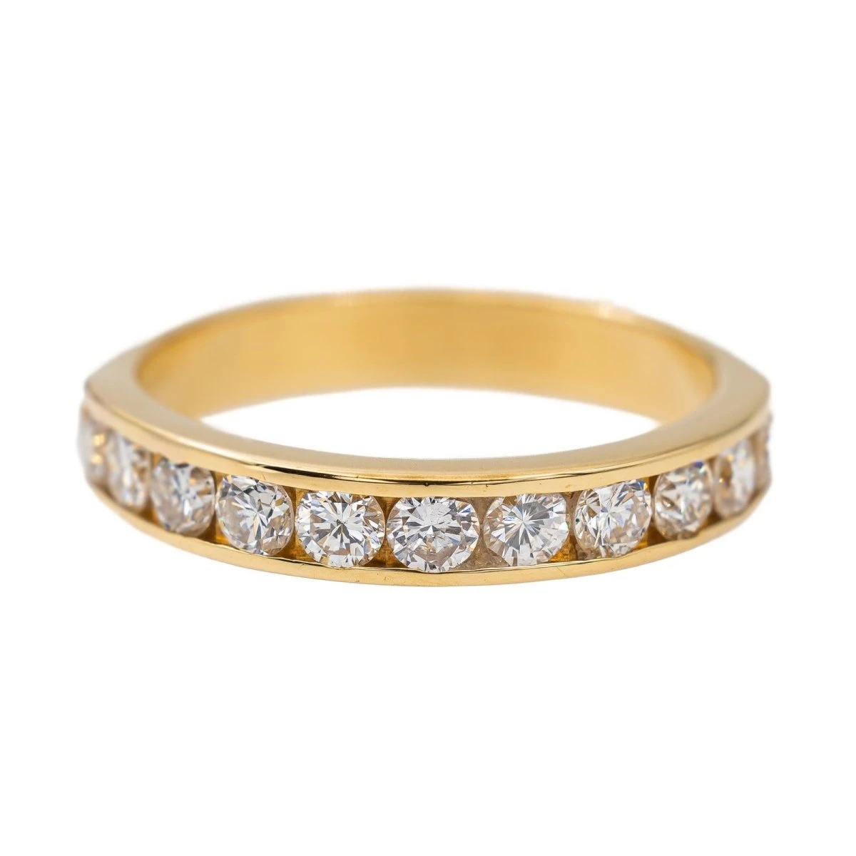 Bague Demi Alliance En Or Jaune Et Diamant 1 Bague Demi Alliance En Or Jaune Et Diamant