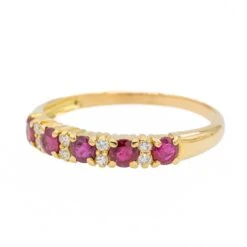 Bague Demi Alliance En Or Jaune Et Rubis -Castafiore Boutique bague demi alliance en or jaune et rubis 822565