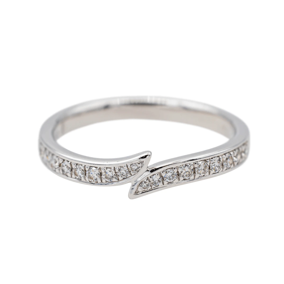 Bague Demi Alliance En Platine Et Diamant 1 Bague Demi Alliance En Platine Et Diamant