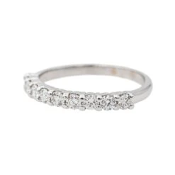 Bague Demi Alliance Or Blanc Diamant -Castafiore Boutique bague demi alliance or blanc diamant 600074