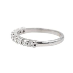 Bague Demi Alliance Or Blanc Diamant -Castafiore Boutique bague demi alliance or blanc diamant 967792