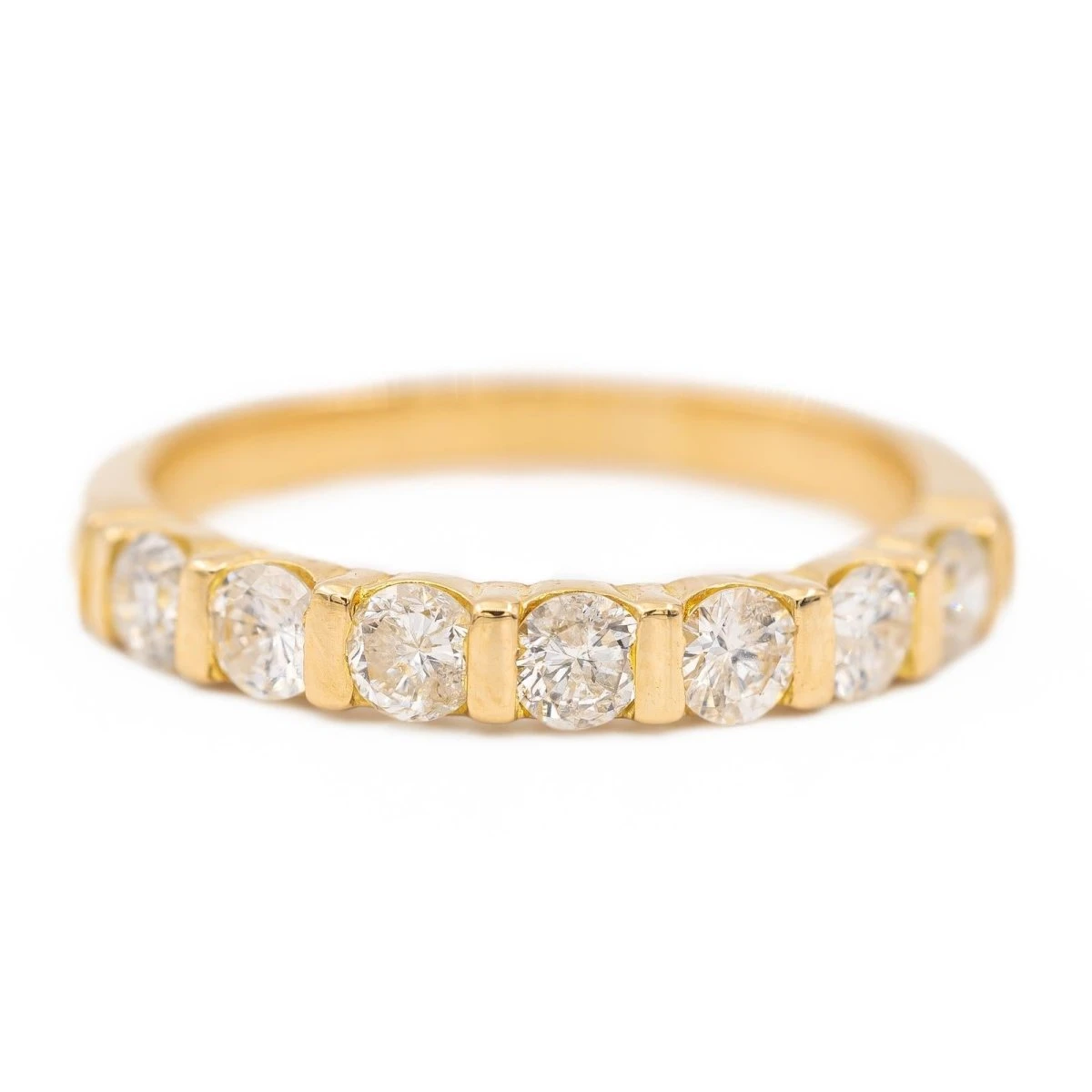 Bague Demi Alliance Or JauneDiamant 1 Bague Demi Alliance Or JauneDiamant