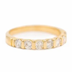 Bague Demi Alliance Or JauneDiamant 10 Bague Demi Alliance Or JauneDiamant -Castafiore Boutique bague demi alliance or jaune diamant 137692