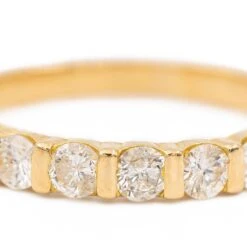 Bague Demi Alliance Or JauneDiamant 11 Bague Demi Alliance Or JauneDiamant -Castafiore Boutique bague demi alliance or jaune diamant 142670