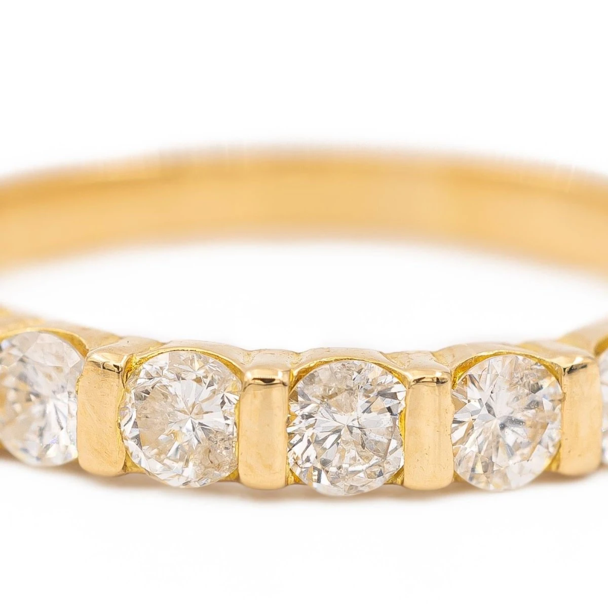 Bague Demi Alliance Or JauneDiamant 6 Bague Demi Alliance Or JauneDiamant – Image 6