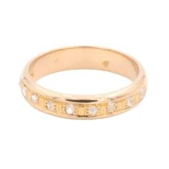 Bague Demi Alliance Or Rose Diamant