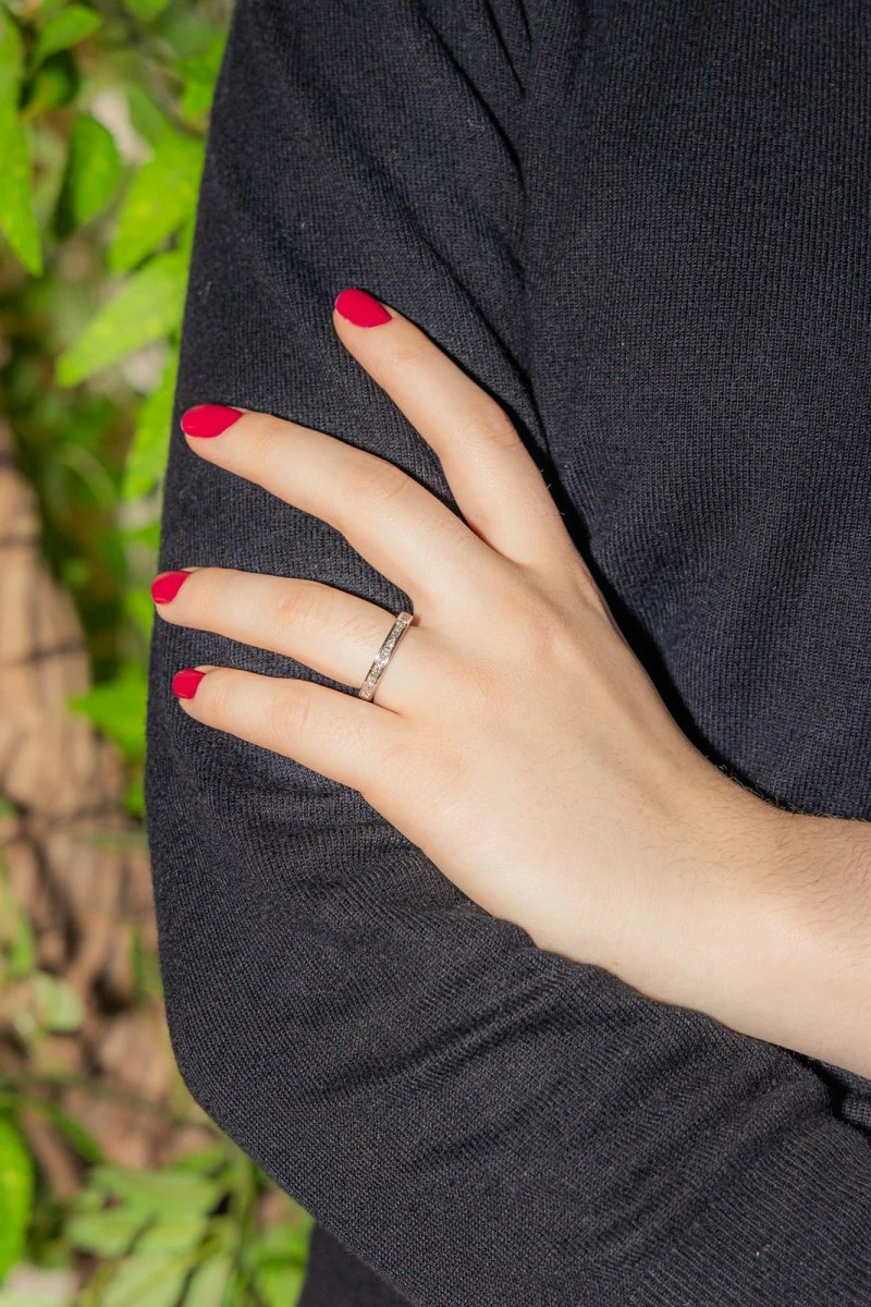 Bague Demi-Alliance Platine Diamant 2 Bague Demi-Alliance Platine Diamant – Image 2