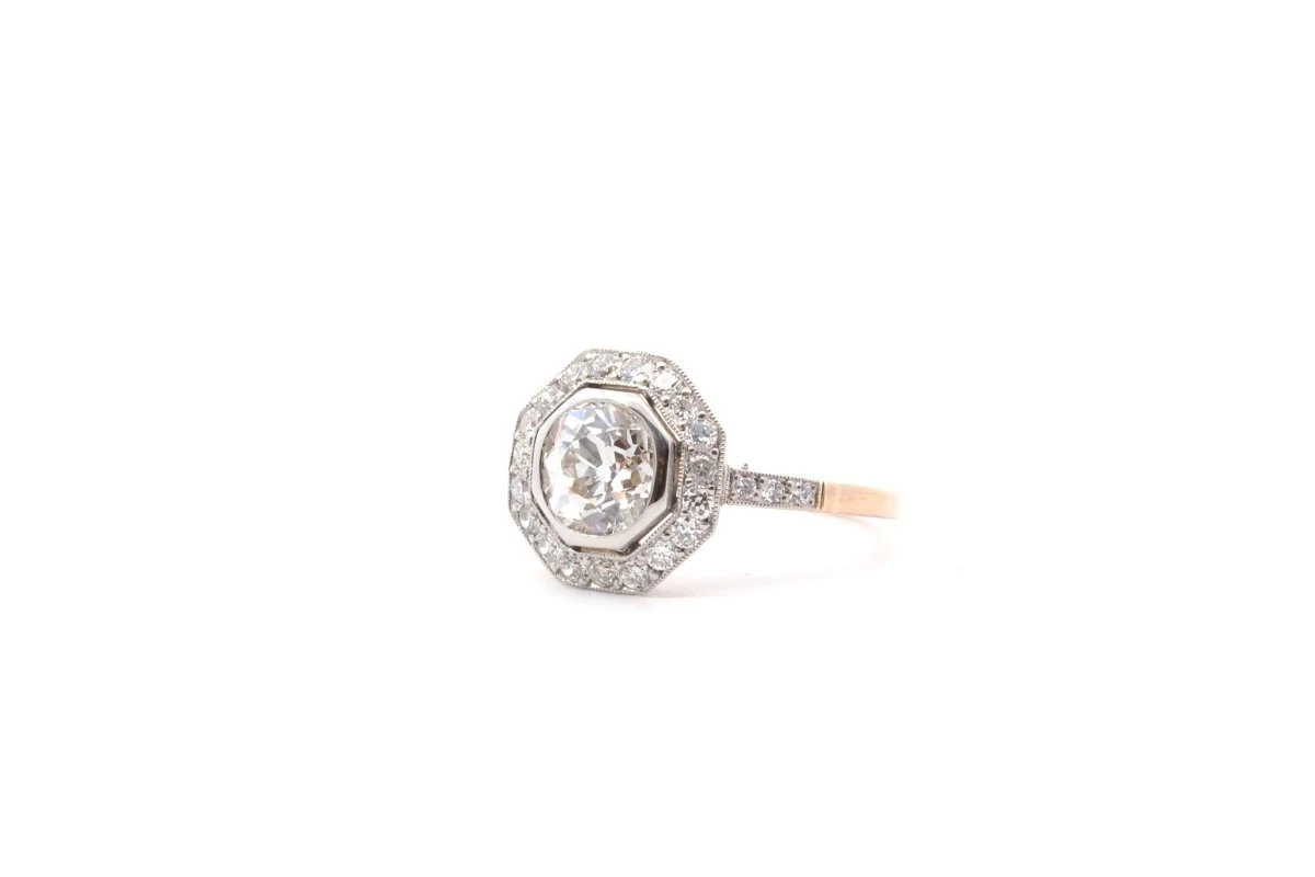 Bague Diamant J/P1 En Or 18k Et Platine 1 Bague Diamant J/P1 En Or 18k Et Platine