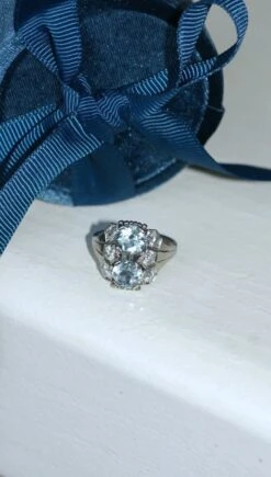 Bague Dôme Art Deco Aigue-marine Et Diamant -Castafiore Boutique bague dome art deco aigue marine et diamant 402669