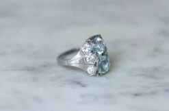 Bague Dôme Art Deco Aigue-marine Et Diamant -Castafiore Boutique bague dome art deco aigue marine et diamant 723808