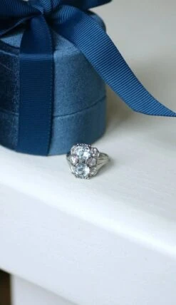 Bague Dôme Art Deco Aigue-marine Et Diamant -Castafiore Boutique bague dome art deco aigue marine et diamant 999514