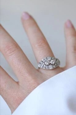 Bague Dome Art Déco Diamants -Castafiore Boutique bague dome art deco diamants 251986