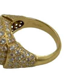 Bague Dôme CARTIER En Or Jaune Et Diamants -Castafiore Boutique bague dome cartier en or jaune et diamants 1850467