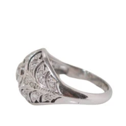 Bague Dôme En Or Blanc Et Platine -Castafiore Boutique bague dome en or blanc et platine 206913