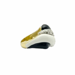 Bague Dôme En Or Blanc, Or Blanc, émail Et Diamants -Castafiore Boutique bague dome en or blanc or blanc email et diamants 589394