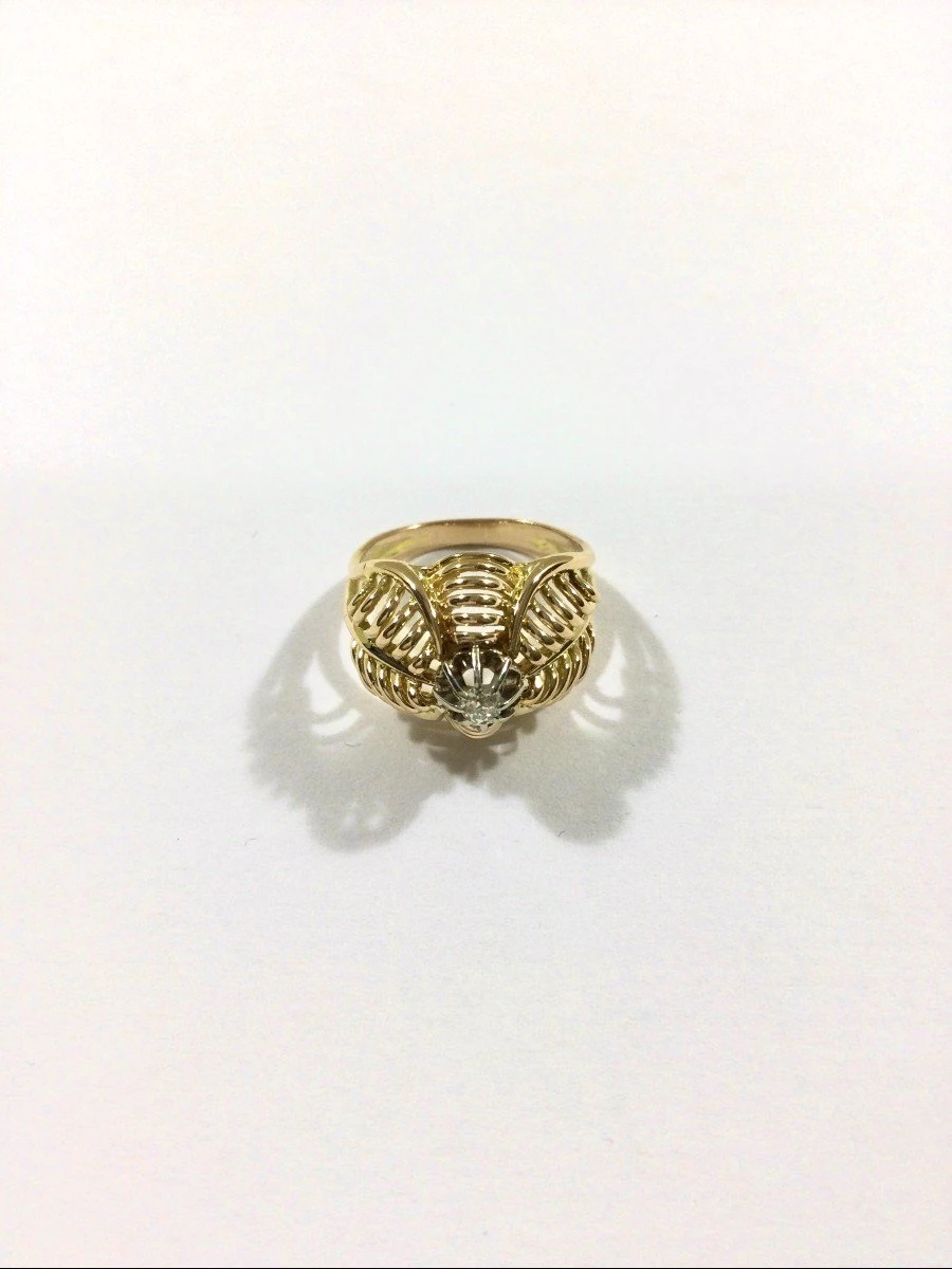 Bague Dôme En Or Jaune Et Diamant 3 Bague Dôme En Or Jaune Et Diamant – Image 3