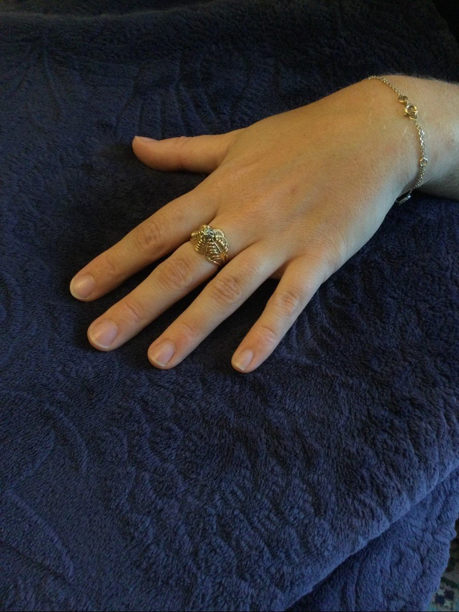 Bague Dôme En Or Jaune Et Diamant 2 Bague Dôme En Or Jaune Et Diamant – Image 2