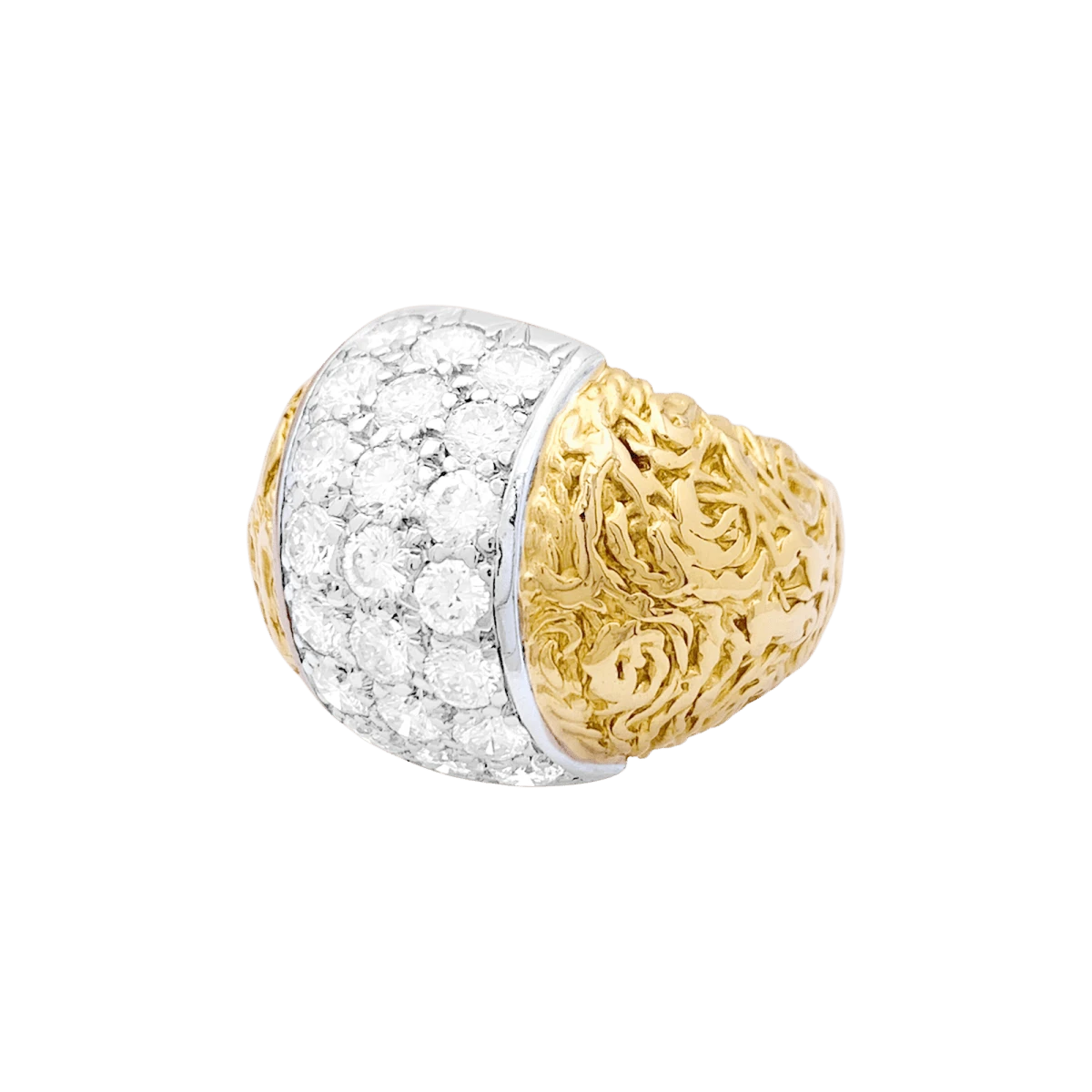 Miller Bague Dôme En Or Jaune, Or Blanc Et Diamants 3 Miller Bague Dôme En Or Jaune, Or Blanc Et Diamants – Image 3
