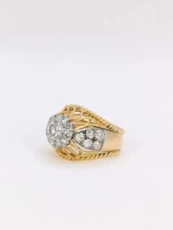 Bague Dome En Or Jaune, Platine Et Diamant 1 Carat 15 Bague Dome En Or Jaune, Platine Et Diamant 1 Carat -Castafiore Boutique bague dome en or jaune platine et diamant 1 carat 246194