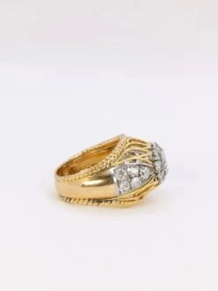 Bague Dome En Or Jaune, Platine Et Diamant 1 Carat 12 Bague Dome En Or Jaune, Platine Et Diamant 1 Carat -Castafiore Boutique bague dome en or jaune platine et diamant 1 carat 550259