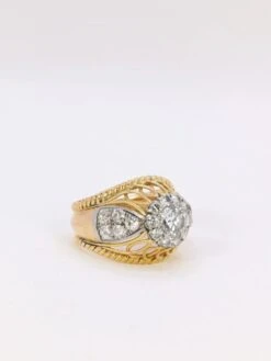 Bague Dome En Or Jaune, Platine Et Diamant 1 Carat 11 Bague Dome En Or Jaune, Platine Et Diamant 1 Carat -Castafiore Boutique bague dome en or jaune platine et diamant 1 carat 984441
