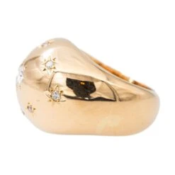 Bague Dôme En Or Rose Et Diamants -Castafiore Boutique bague dome en or rose et diamants 331955