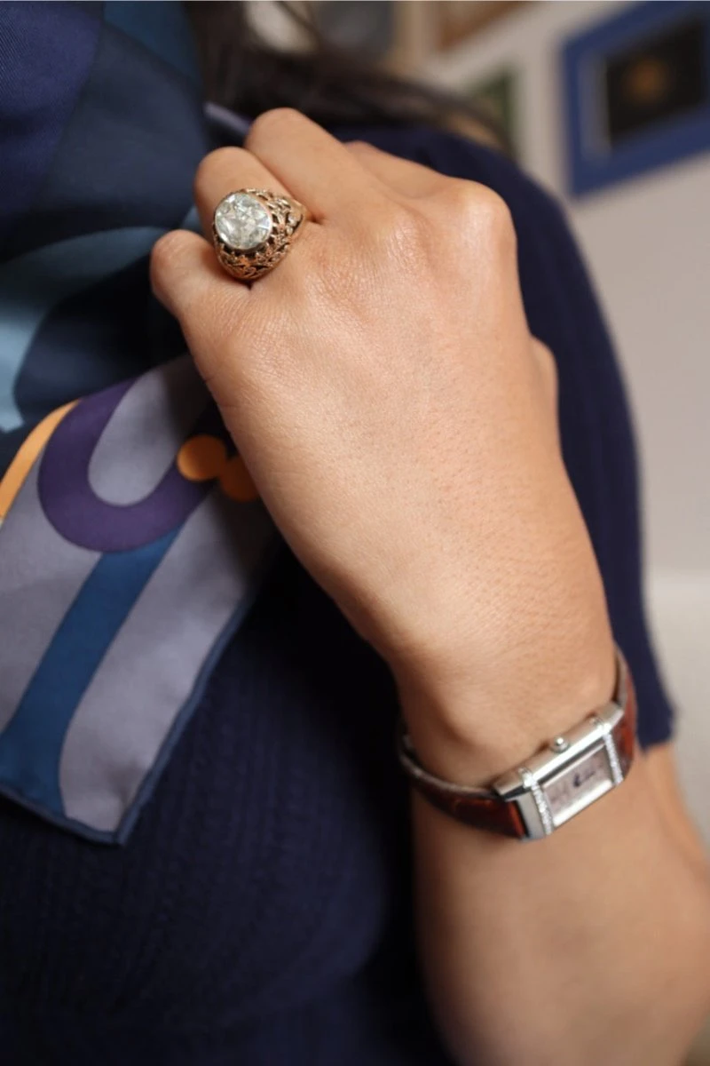 Bague Dôme En Or Rose, Sertie D'un Diamant Taille Ancienne Ovale De 7 Carats Environ 8 Bague Dôme En Or Rose, Sertie D'un Diamant Taille Ancienne Ovale De 7 Carats Environ – Image 8