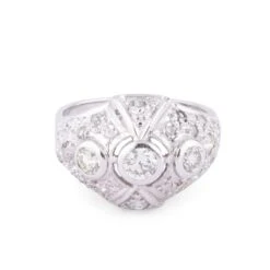 Bague Dôme En Platine