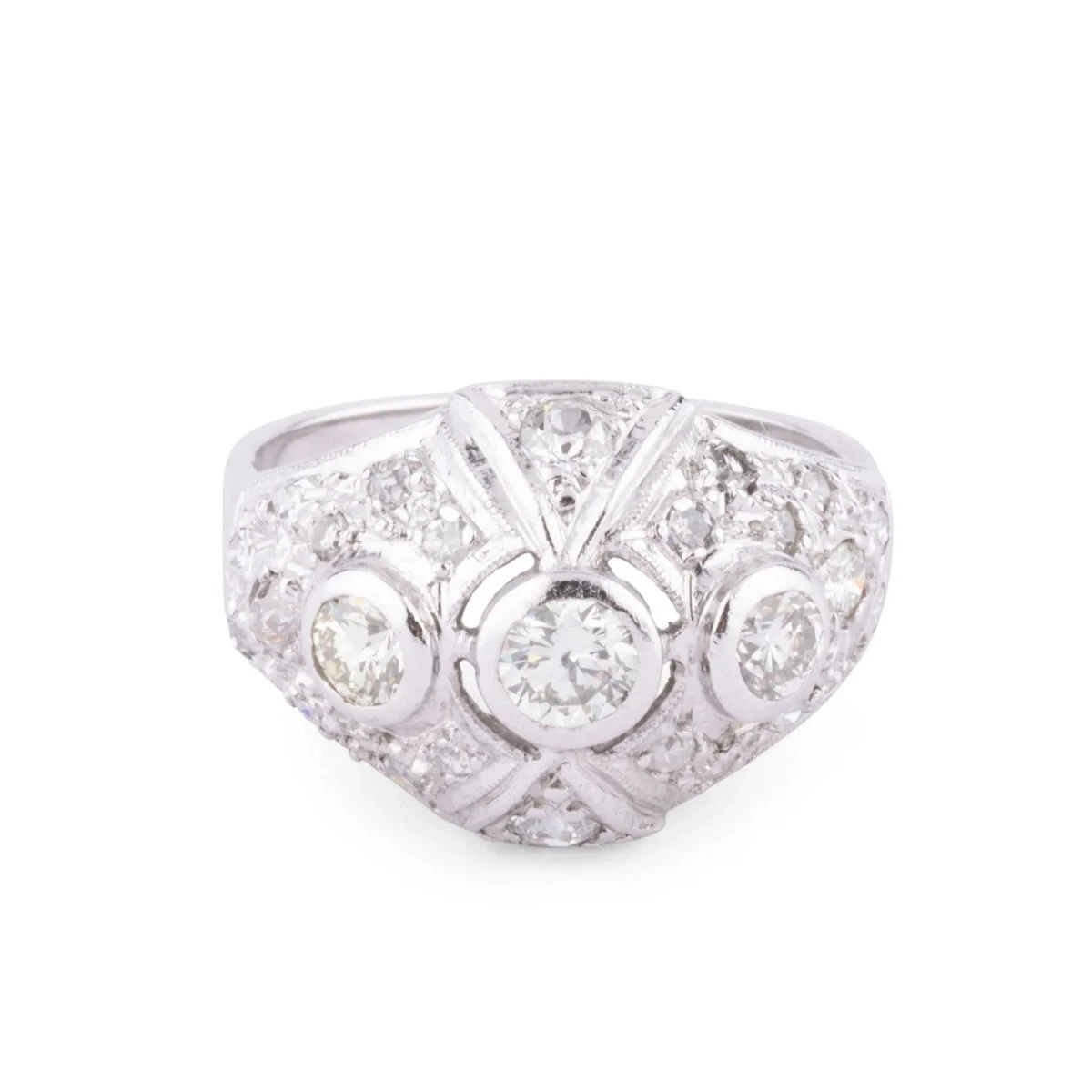 Bague Dôme En Platine 1 Bague Dôme En Platine