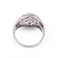 Bague Dôme En Platine Et Diamant -Castafiore Boutique bague dome platine diamant 249123