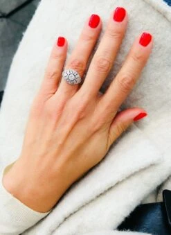 Bague Dôme En Platine Et Diamant -Castafiore Boutique bague dome platine diamant 792533