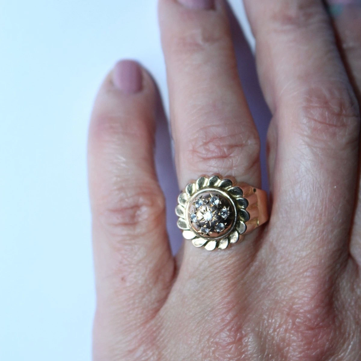 Bague Dôme Rétro En Or Jaune 2 Bague Dôme Rétro En Or Jaune – Image 2