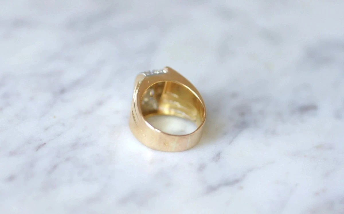 Bague Dome Tank Diamants, Or Et Platine 6 Bague Dome Tank Diamants, Or Et Platine – Image 6