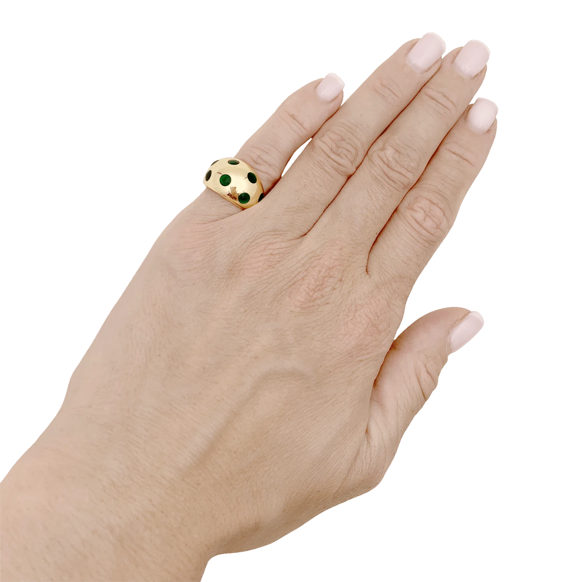 Miller Bague Dôme VAN CLEEF & ARPELS En Or Jaune Et Laque 2 Miller Bague Dôme VAN CLEEF & ARPELS En Or Jaune Et Laque – Image 2