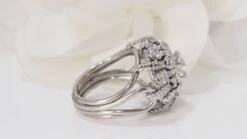 Bague Dôme Vintage En Palladium Et Diamants -Castafiore Boutique bague dome vintage en palladium et diamants 455923